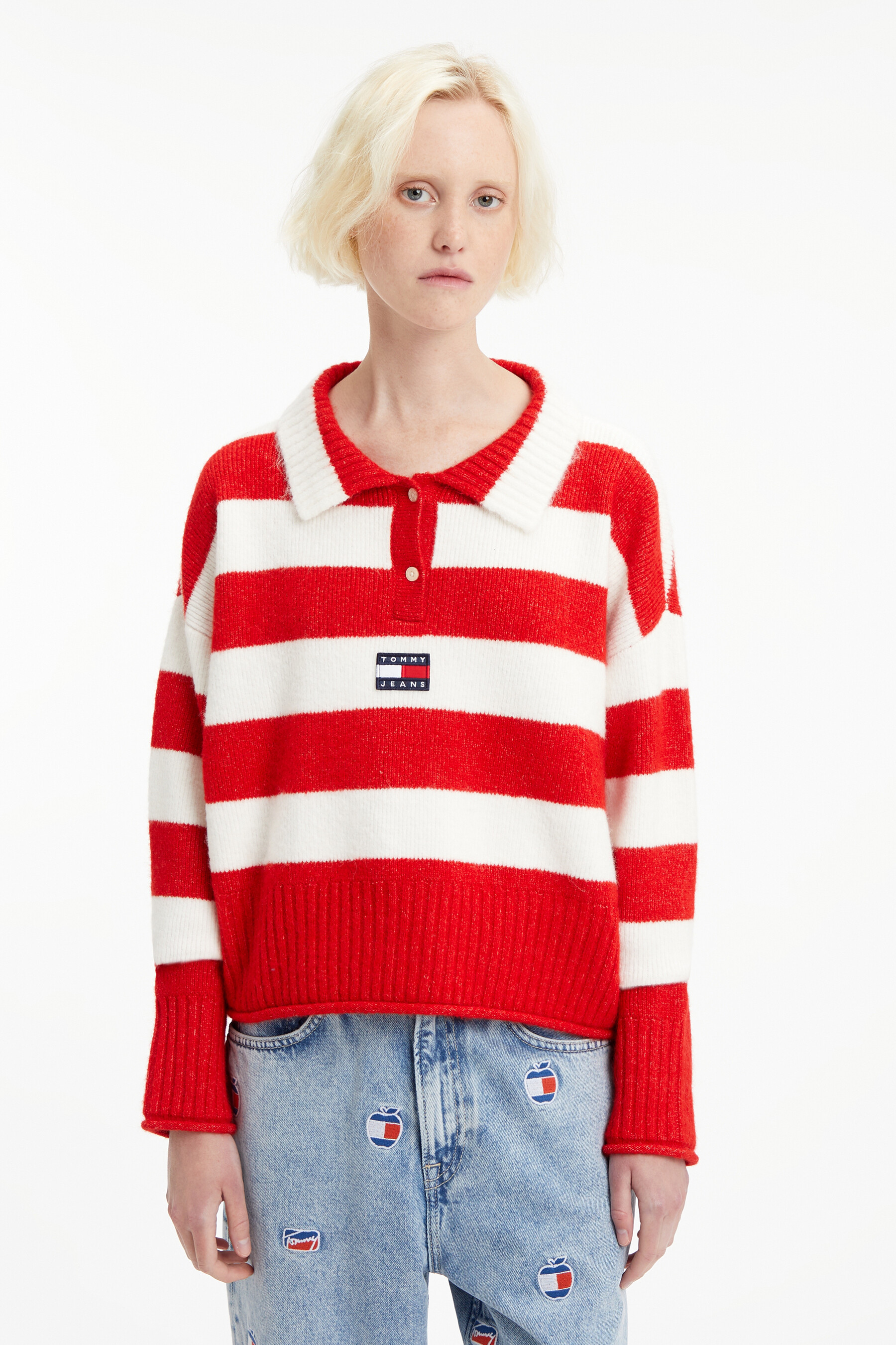 Fashion pull tommy jeans rouge